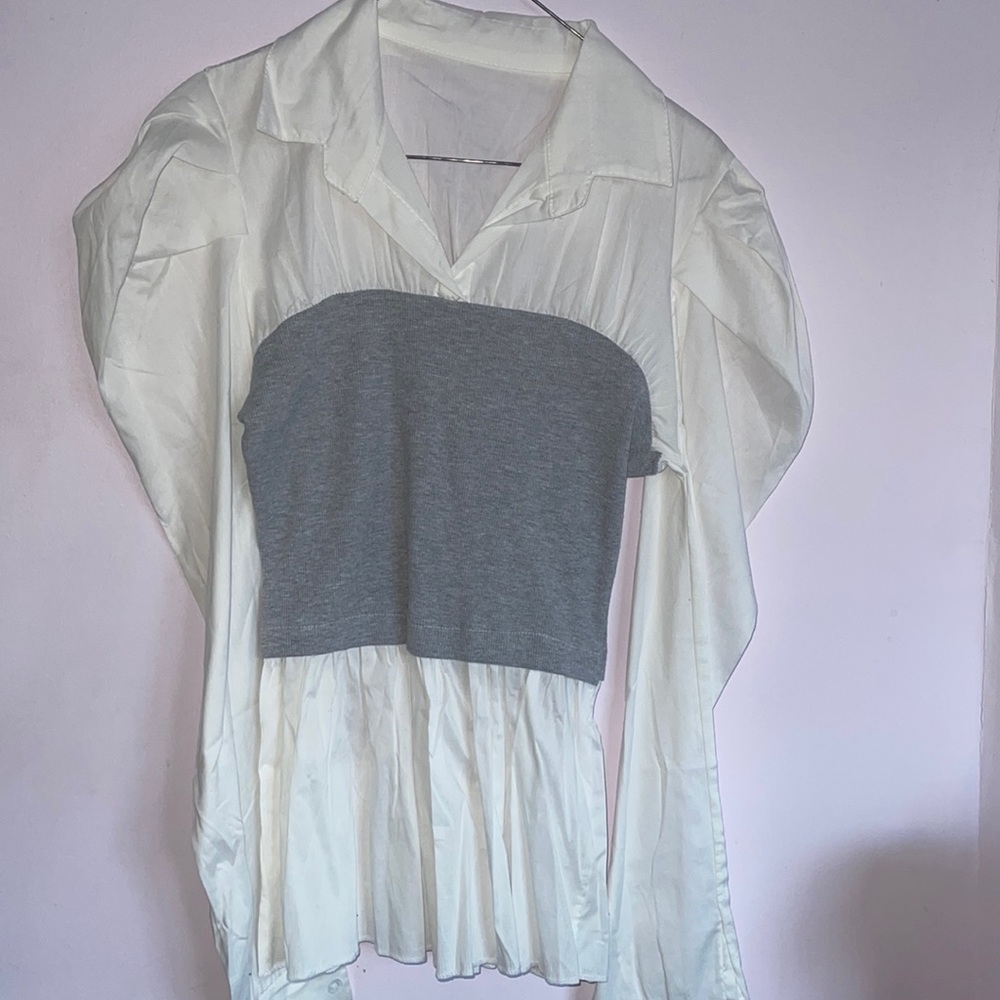 WHITE/grey blouse